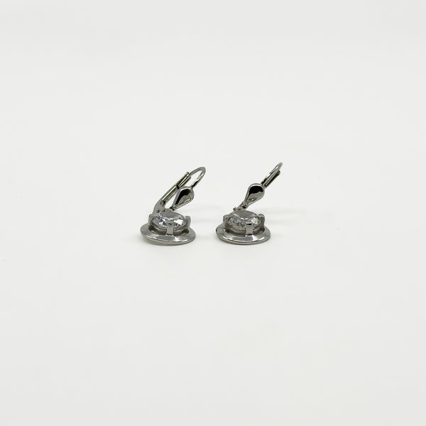 9ct White Gold 2ct CZ Leverback Drop Earrings 375