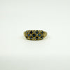 Antique Art Deco 18ct Gold Sapphire & Old Cut Diamond Half Hoop Ring 750 Size P
