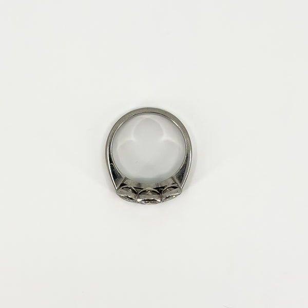 Vintage Platinum 1.60ct Diamond Trilogy Ring 950 Size L
