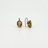 Vintage 9ct Gold Small Cameo Drop Earrings 375 (Birm 1963)