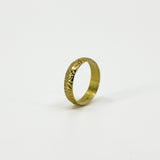 Vintage 18ct Gold Floral Leaf Engraved Full Band / Ring 750 Size N - O (1967)