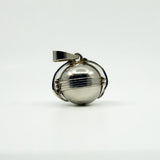 Vintage Sterling Silver Chunky Orb Photo Locket 925 