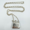 Vintage Engraved Handbag Locket & 30” Belcher Chain in Sterling Silver 925 1995