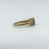 Vintage 9ct Gold 1.75ct Diamond & Amethyst Ring 375 Size R 2004