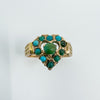 Antique 14ct Rose Gold Turquoise Heart Ring Size N