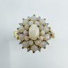 Vintage 9ct Gold Opal & Diamond Cluster Ring 375 Size U - V (Birmingham 2005)