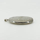 Large Vintage Sterling Silver Oval Floral Engraved Locket 925