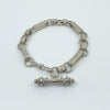 Vintage Sterling Silver Fancy Link Engraved T-Bar & Dog Clip 8” Bracelet 925 23g