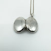 Vintage Sterling Silver Oval Engraved Photo Locket & 16” Box Chain Necklace 925