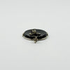 Large Vinatge 14ct White Gold Black Onyx & Diamond Bow Pendant 585