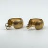 Vintage 9ct Gold Chunky Matt / Brushed Diamond Cut Hoop Earrings 375 (Birm 1977)