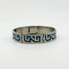 Chunky Modernist Sterling Silver Turquoise Panel Bracelet 925