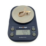 Contemporary Gold on Sterling Silver CZ Ribbon Brooch 925