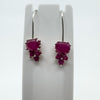 Sterling Silver 4.60ct Ruby Dangle Drop Earrings on Shepherd Hooks 925