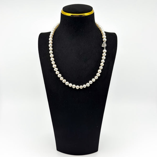 New Freshwater Pearl 18.5" Necklace & White Gold Filled Clasp