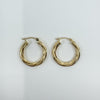 Vintage 14ct Gold Small Chunky Twisted Hoop Earrings 375