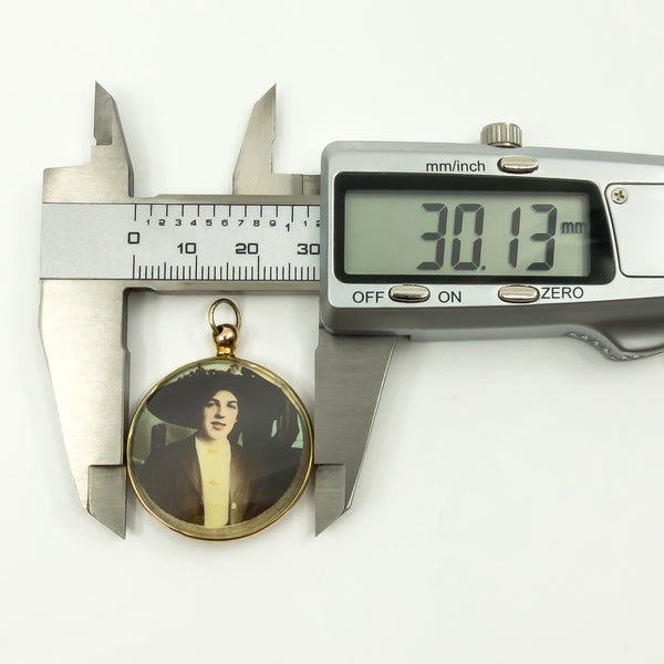 Large Antique 9ct Rose Gold Double Sided Glass Photo Locket 375 (Birm 1912)