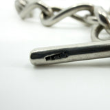 Chunky Antique Sterling Silver Oval Link 15” Albert Chain / Necklace & T-Bar 925