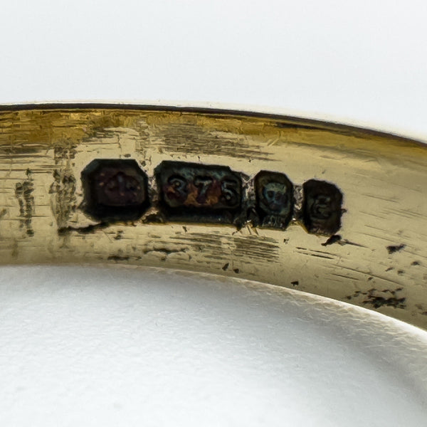 Vintage 9ct Gold Single Row Keeper Ring 375 Size L (London 1979)