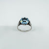 Vintage Sterling Silver 3.60ct Blue Topaz Solitaire Ring 925 Size N 1/2