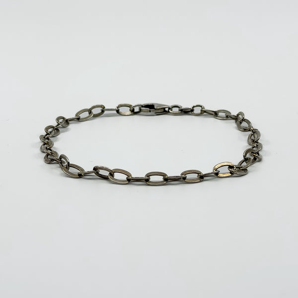 Vintage Sterling Silver Oval Links 7.5" Bracelet 925