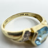 Vintage 9ct Yellow Gold 1ct Blue Topaz Solitaire Ring 375 Size K Edinburagh 1999