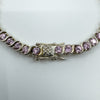 Sterling Silver 4.30ct Pink CZ Tennis 7.5” Bracelet 925