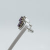 Amethyst & CZ Halo Studs in Sterling Silver 925