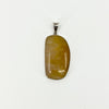Large Chunky Vintage Yellow Agate Fob Pendant 925 