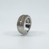 Chunky Sterling Silver CZ 5x Row Band Ring 925 Size O