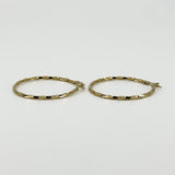 Large Vintage 9ct Gold Twisted Hoop Earrings 375