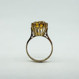 Vintage 9ct Gold 4.40ct Citrine Solitaire Cocktail Ring 375 Size K - L Birm 1992