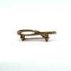 Contemporary Gold on Sterling Silver CZ Ribbon Brooch 925