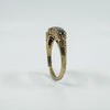 Vintage 9ct Gold 5 Stone Diamond & Sapphire Ring Size M (Sheffield 1978)