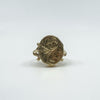 Vintage 9ct Gold Secret Locket Ring Size M 1/2  Engraved Fleur De Lis 1984