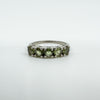 Sterling Silver 1ct Peridot 5x Stone Half Hoop Ring Size N  