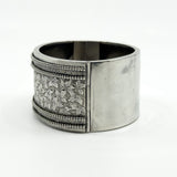 Wide Antique 1883 Victorian Sterling Silver Engraved lvy Leaf Bangle 925