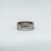 Chunky Sterling Silver CZ 5x Row Band Ring 925 Size O