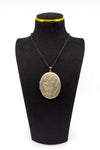 Large Vintage Sterling Silver Oval Floral Engraved Locket 925 (Birm 1973)