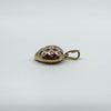 Vintage 9ct Gold Puffy Ruby & Diamond Heart Pendant 375