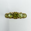 Vintage 9ct Yellow Gold 5x Stone 1.08ct Peridot Ring / Band 375 Size N 1989