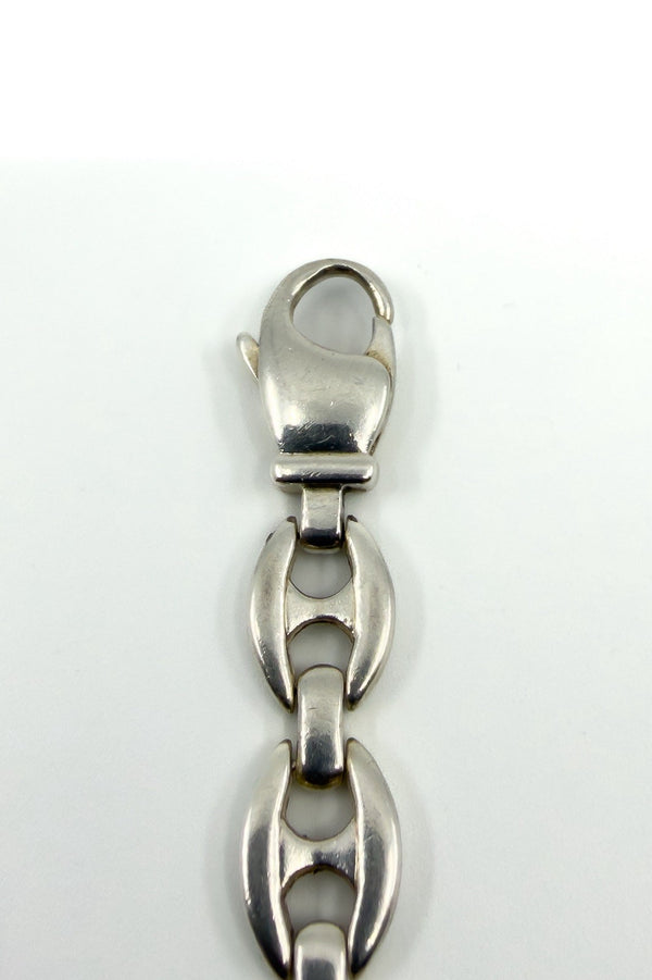 Sterling Silver Chunky Oval Mariner Links 7.8” Bracelet 925