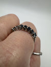 18ct White Gold 0.80ct Sapphire Half Eternity Band / Ring 750 Size N Wedding