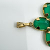 Chunky Vintage 9ct Gold Green Chrysoprase Christian Cross Pendant / Charm 375