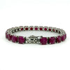 7.5" Sterling Silver 26ct Natural Ruby Tennis Bracelet 925