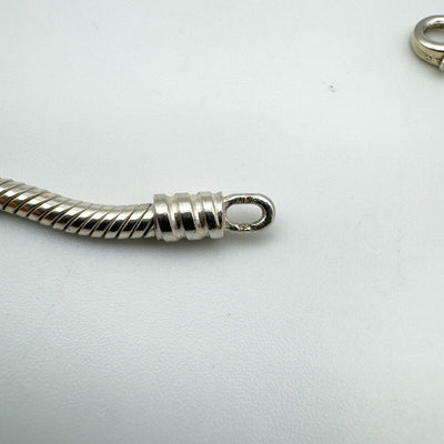 Snake Chain Charm Bracelet in Sterling Silver 925 Heavy 12g *