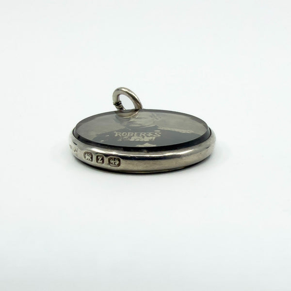 Small Antique Sterling Silver Double Sided Glass Photo Locket 925 (Birm 1899)