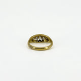 Antique 18ct Gold 0.32ct Diamond Boat Ring 750 Size N (Birm 1914)