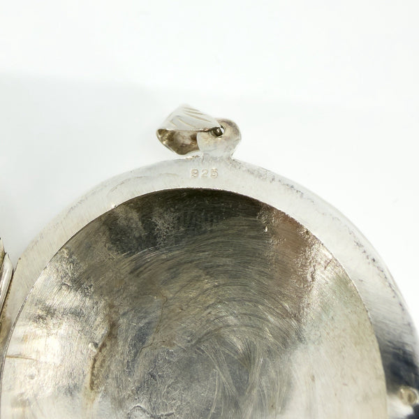 Vintage Sterling Silver Large Chunky Round Photo Locket 925 