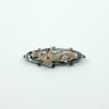 Antique Ewardian Sterling Silver & Rose Gold Swallow Ivy Love Letter Brooch 925